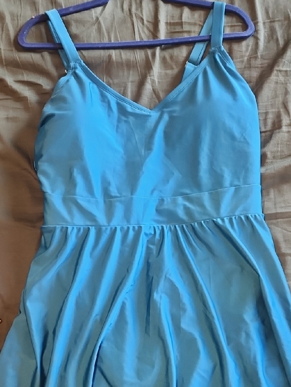 Light Blue V-Neck Swimsuit